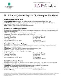 Beverage Menu - Embassy Suites