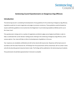 Sentencing Council Questionnaire on Dangerous Dog Offences