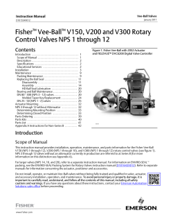Fisher Vee-Ball V150, V200 and V300 Rotary Control