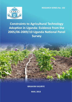 Constraints to Agricultural Technology Adoption in Uganda