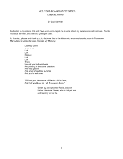 PDF downloadable format - Maryland Pet Sitting by Suzi