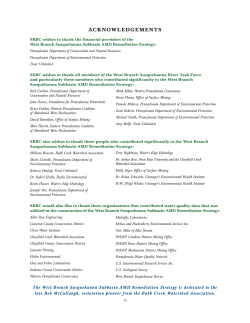 acknowledgements - Susquehanna River Basin Commission
