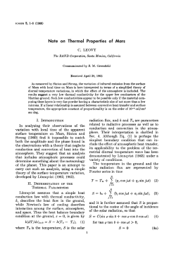 Note on Thermal Properties of Mars