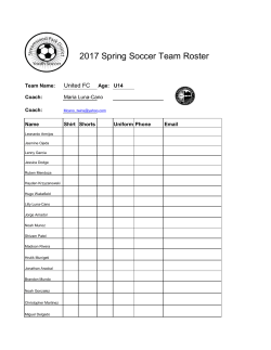 2017 Spring Soccer Team Roster