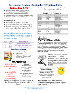 September 2016 Newsletter