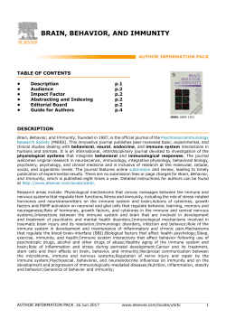 brain, behavior, and immunity