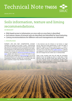 Technical note (TN656): Soils information, texture and liming