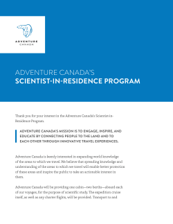 ADVENTURE CANADA`S SCIENTIST-IN
