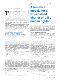 Alternative models for a Queensland charter or bill of human rights