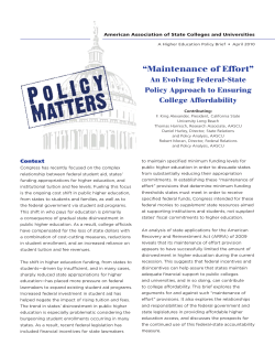 Maintenance of Effort