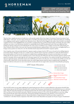 Japan &ndash; GPIF will soon start selling equities and buying Yen