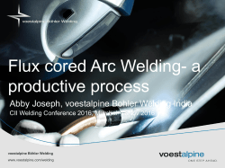 Flux Cored Arc Welding : A Productive Process Mr Abby Joseph