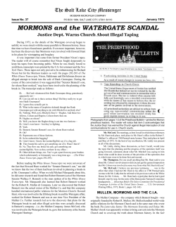 Mormons and the Watergate Scandal