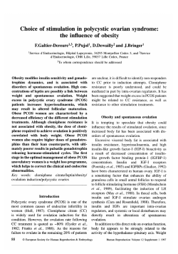 Choice of stimulation in polycystic ovarian syndrome: the influence