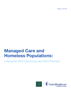 Managed Care and Homeless Populations