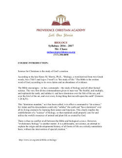 BIOLOGY Syllabus: 2016