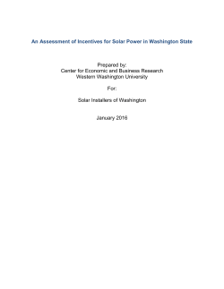 An Assessment of Incentives for Solar Power in Washington State