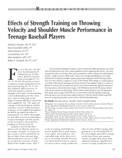 Effects of Strength Training on Throwing Velocity and Shoulder