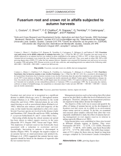 Fusarium root and crown rot in alfalfa subjected to autumn harvests