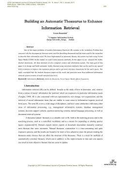 Building an Automatic Thesaurus to Enhance Information