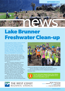 2014 September Newsletter - West Coast Regional Council