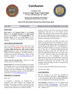 June 2015 - Lower Cape Fear Coin Club