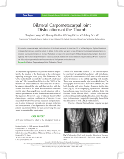 Bilateral Carpometacarpal Joint Dislocations of the Thumb