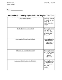 Sectionalism: Thinking Questions