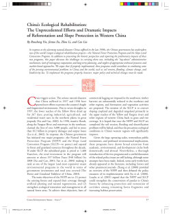 China`s Ecological Rehabilitation: The Unprecedented Efforts and