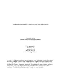 Empathy and Moral Formation - Religious Education Association