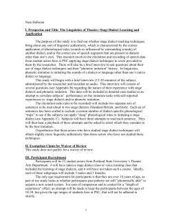 The Linguistics of Theater - Portland State University