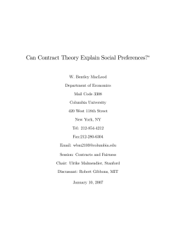 Can Contract Theory Explain Social Preferences?