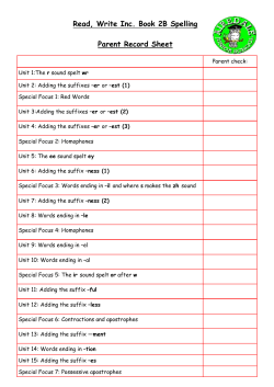 Spelling Pack - 2b - Airedale Junior School