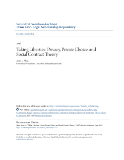 Taking Liberties: Privacy, Private Choice, and Social Contract Theory