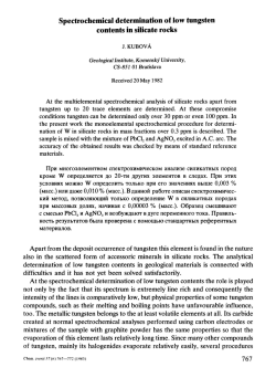 Spectrochemical determination of low tungsten