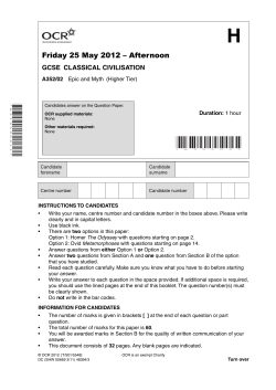 Unit A352/02 - Epic and myth - Higher tier