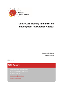 Does VDAB Training Influences Re- Employment? A Duration Analysis