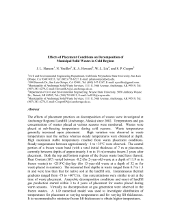 Effects of Placement Conditions on Decomposition of Municipal