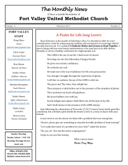 February 2017 Newsletter - the Fort Valley United Methodist Church