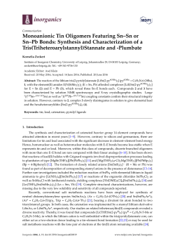 Monoanionic Tin Oligomers Featuring Sn&ndash;Sn or Sn&ndash;Pb Bonds