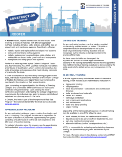 Roofer - Ontario College of Trades
