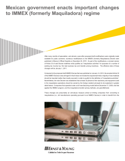Mexican government enacts important changes to IMMEX
