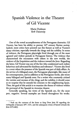 Spanish Viplence in the Theatre of Gil Vicente