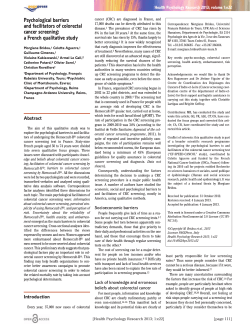 Psychological barriers and facilitators of