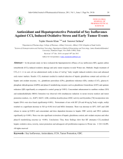 Antioxidant and Hepatoprotective Potential of Soy Isoflavones