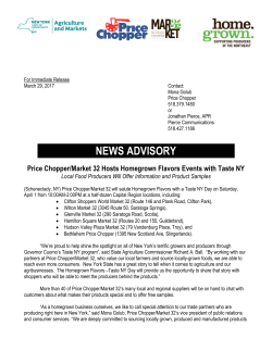 NEWS ADVISORY - Price Chopper