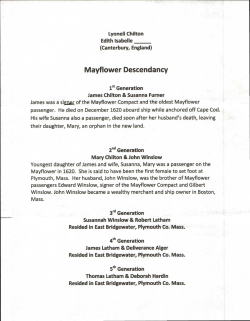 Mayflower Descendancy