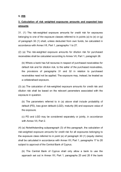 The risk-weighted exposure amounts fo