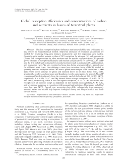 Global resorption efficiencies and concentrations of carbon and