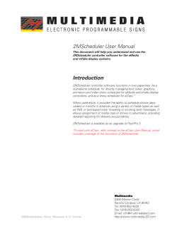 2MScheduler User Manual